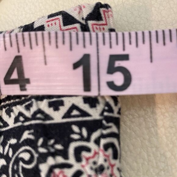 BCBG Maxazria BohoGrey Pink Black Floral Dressy Jogger Pants M Elastic Waist NEW - Picture 6 of 12